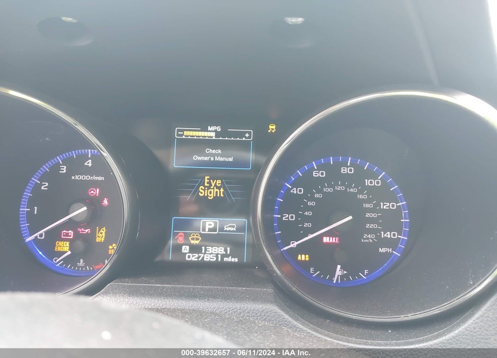 2019 SUBARU OUTBACK 2.5I PREMIUM VIN: 4S4BSAFC5K3316369