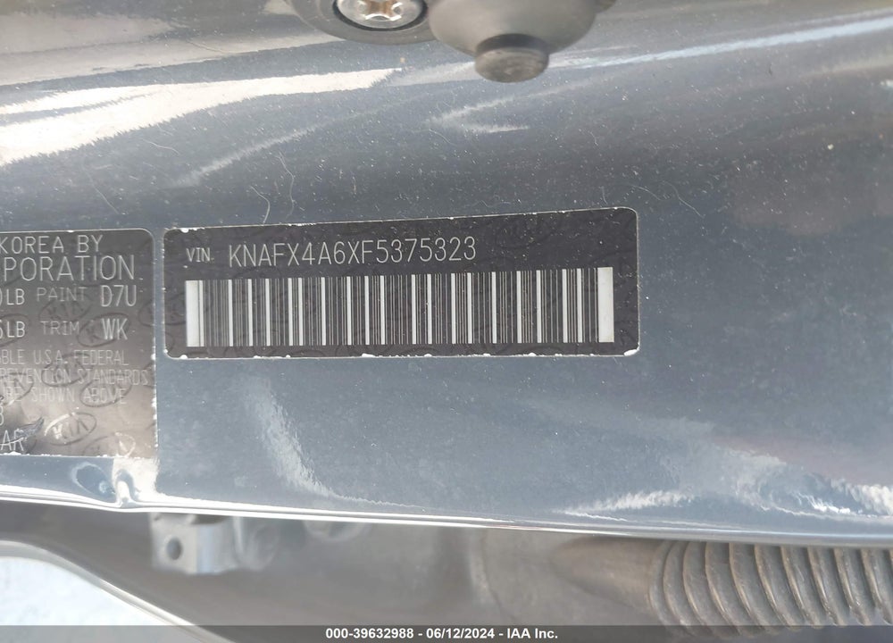 2015 KIA FORTE LX VIN: KNAFX4A6XF5375323