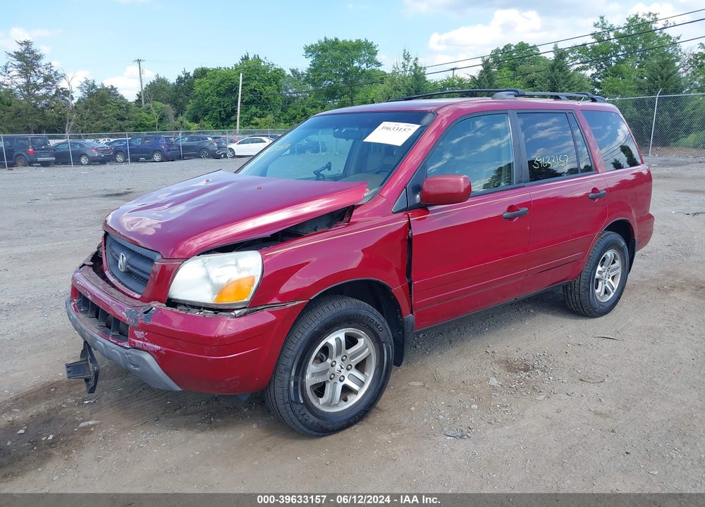 2004 HONDA PILOT EX-L VIN: 5FNYF185X4B006600