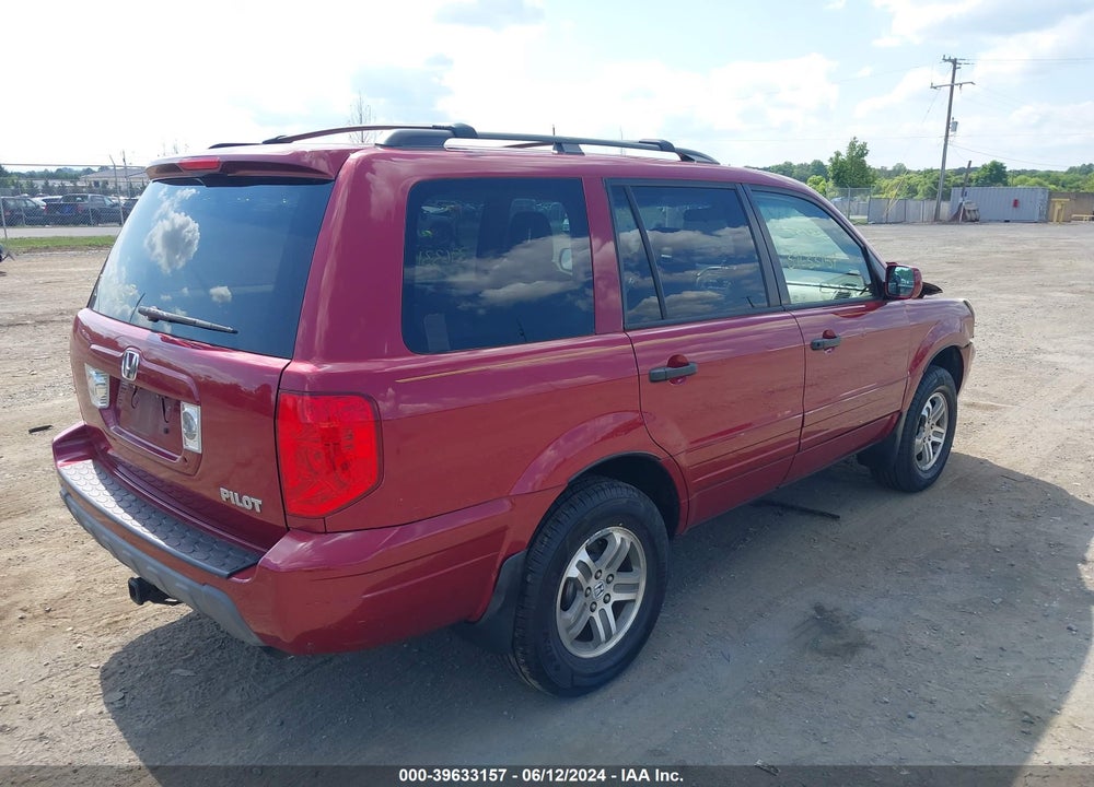 2004 HONDA PILOT EX-L VIN: 5FNYF185X4B006600