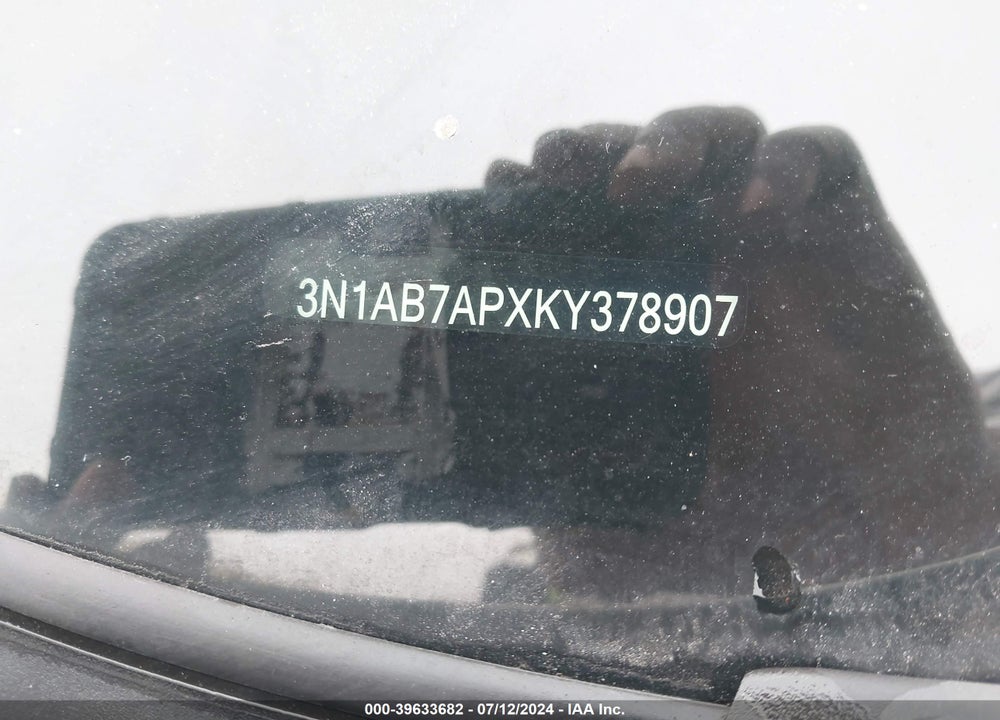 2019 NISSAN SENTRA SV VIN: 3N1AB7APXKY378907