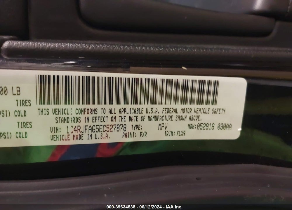 2014 JEEP GRAND CHEROKEE ALTITUDE VIN: 1C4RJFAG5EC527878