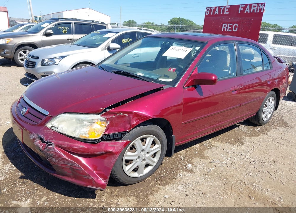 2003 HONDA CIVIC EX VIN: 2HGES26743H576515