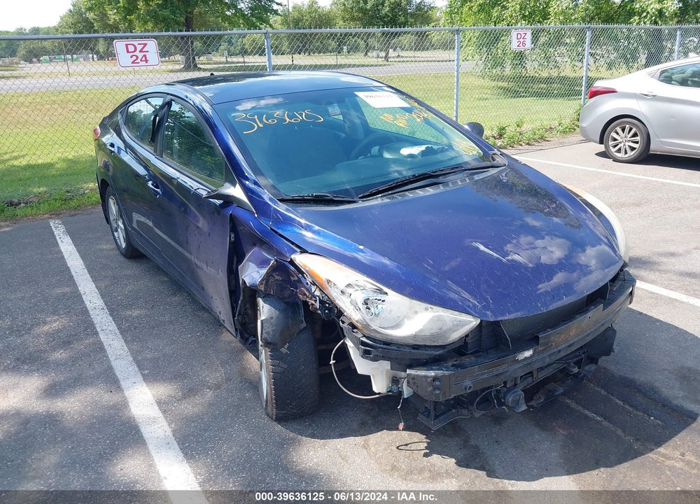 2013 HYUNDAI ELANTRA GLS VIN: 5NPDH4AE5DH296119