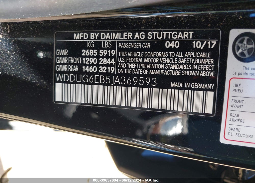 2018 MERCEDES-BENZ S 450 4MATIC VIN: WDDUG6EB5JA369593