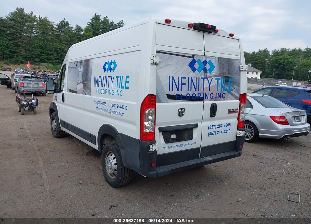 2019 RAM PROMASTER 1500 HIGH ROOF 136 WB VIN: 3C6TRVBG7KE547813