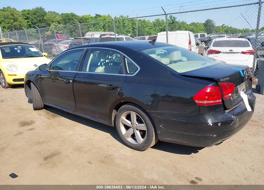 2012 VOLKSWAGEN PASSAT 2.5L SE VIN: 1VWBP7A30CC068921