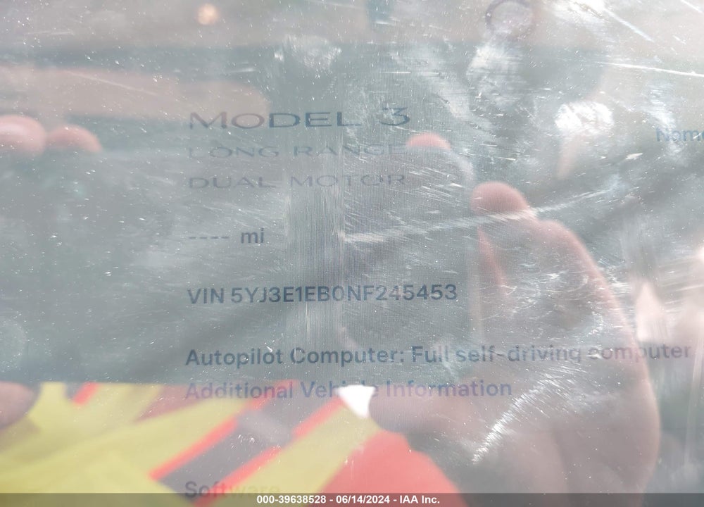 2022 TESLA MODEL 3 VIN: 5YJ3E1EB0NF245453