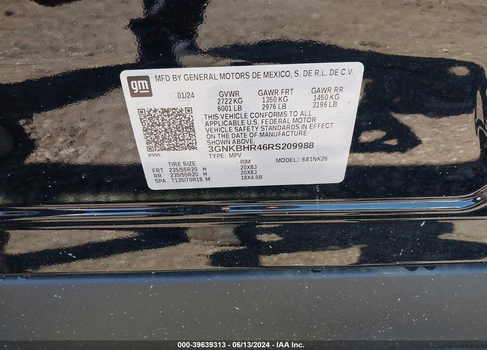 2024 CHEVROLET BLAZER AWD 2LT VIN: 3GNKBHR46RS209988