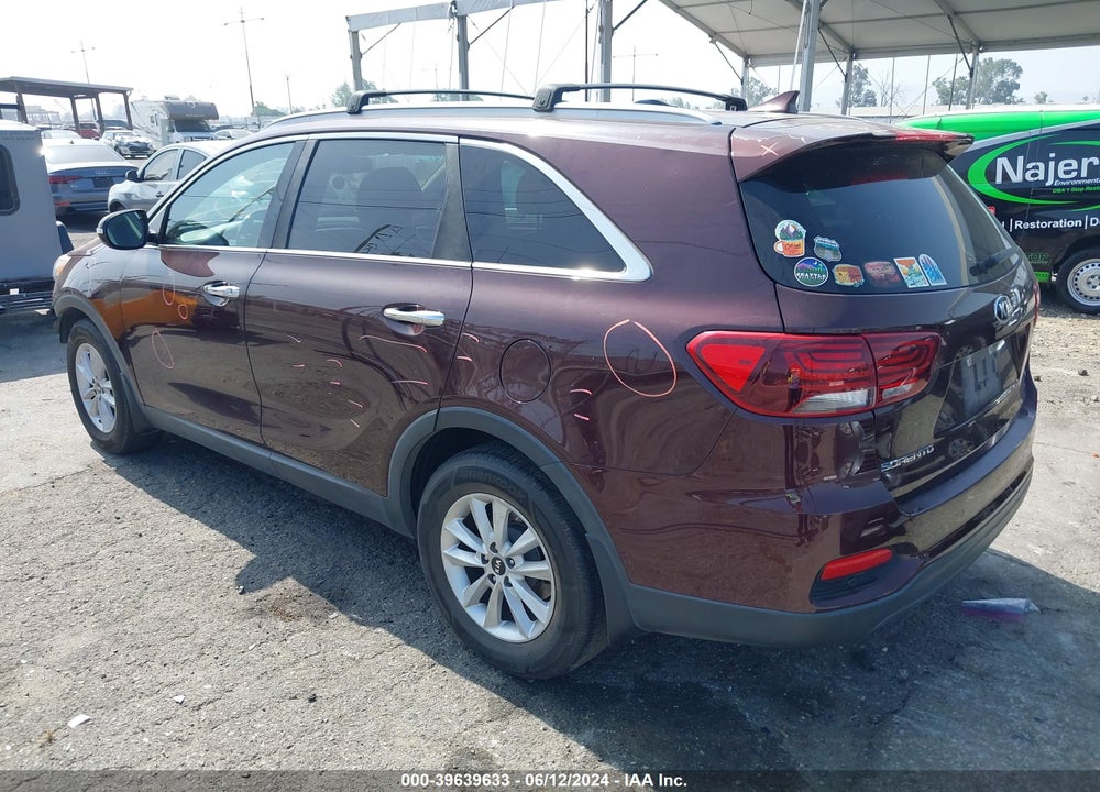 2019 KIA SORENTO 3.3L LX VIN: 5XYPG4A58KG455817