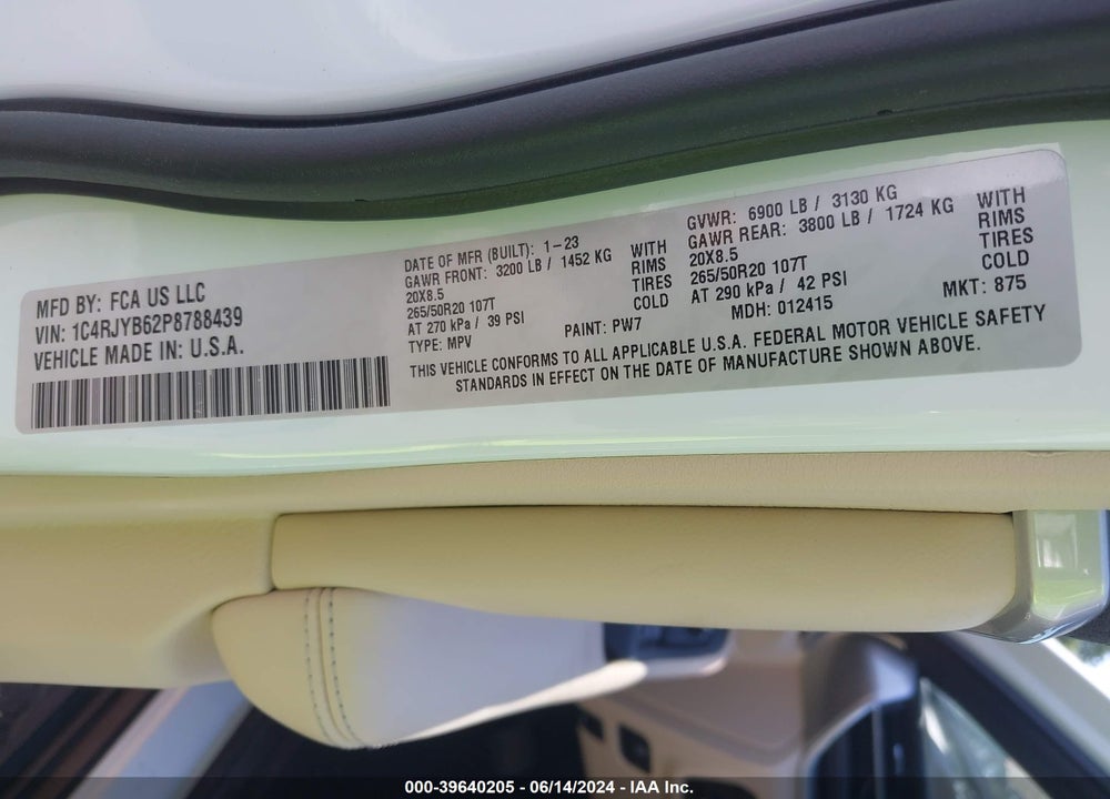 2023 JEEP GRAND CHEROKEE 4XE VIN: 1C4RJYB62P8788439