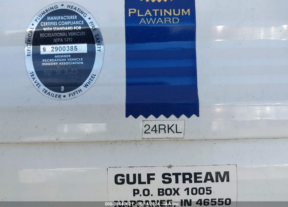 2012 GULF STREAM INNSBRUCK VIN: 1NL1GTL25C1107696
