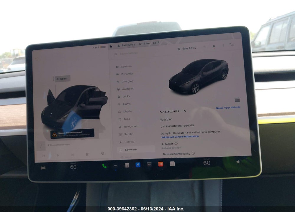 2023 TESLA MODEL Y RWD VIN: 7SAYGDED9PF956075