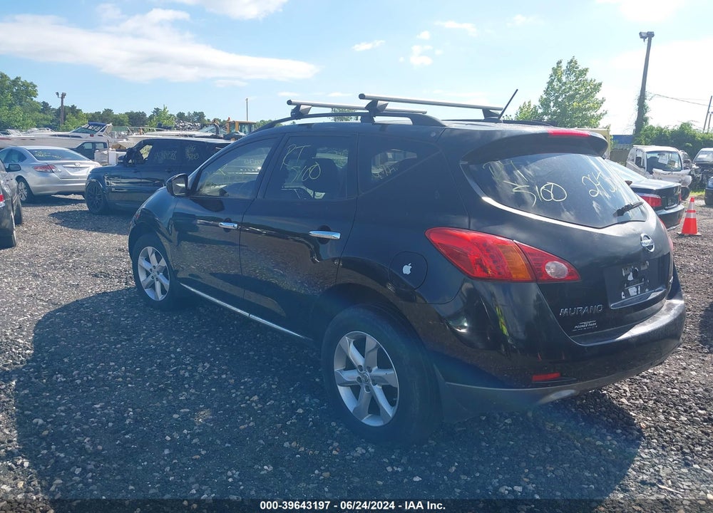 2009 NISSAN MURANO SL VIN: JN8AZ18W99W144248