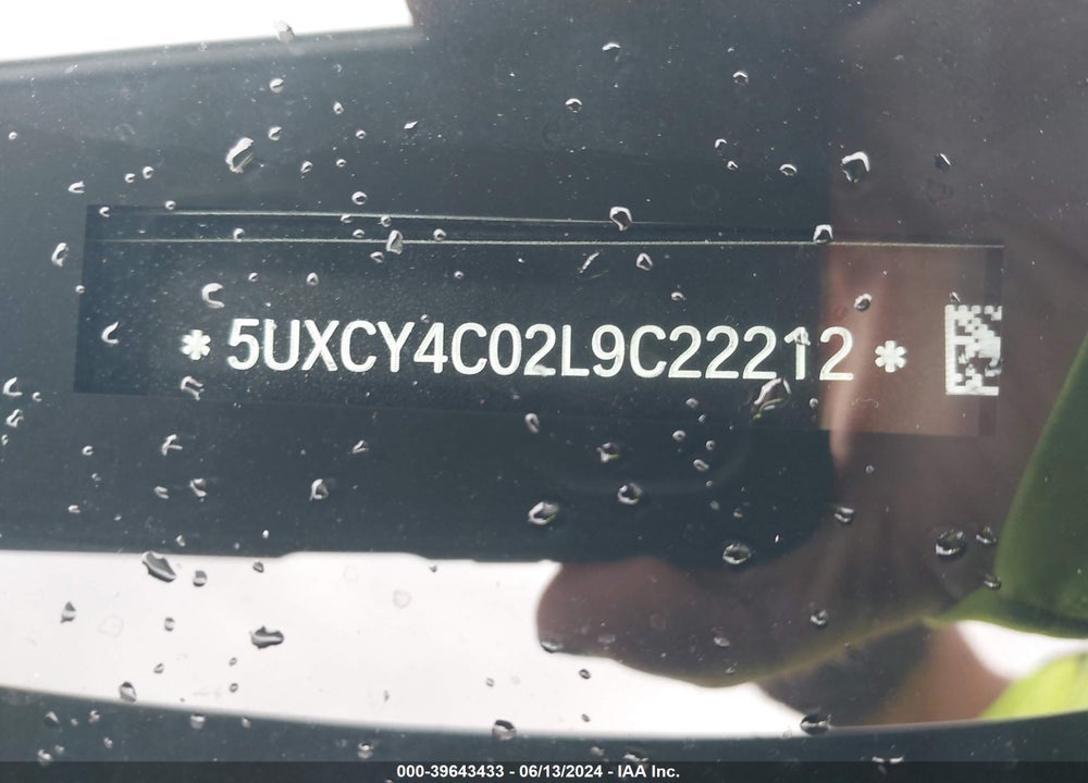 2020 BMW X6 VIN: 5UXCY4C02L9C22212