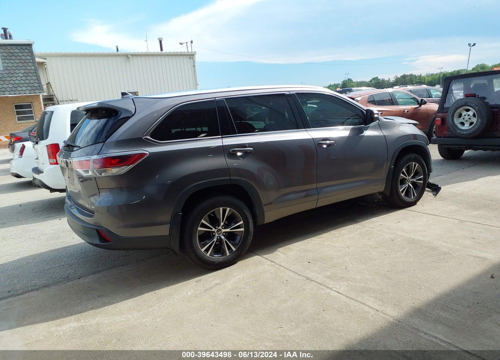 2016 TOYOTA HIGHLANDER XLE V6 VIN: 5TDJKRFH0GS278274