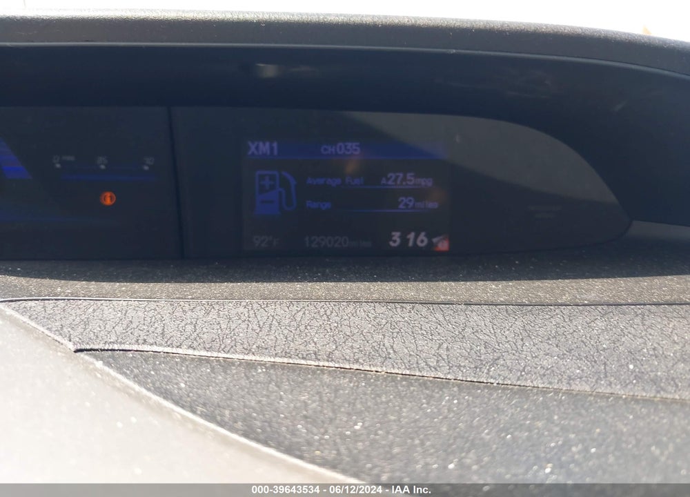 2012 HONDA CIVIC EX VIN: 19XFB2F89CE004072