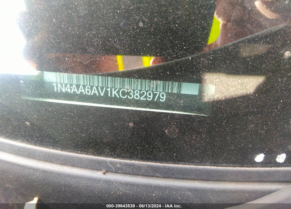 2019 NISSAN MAXIMA 3.5 SL VIN: 1N4AA6AV1KC382979