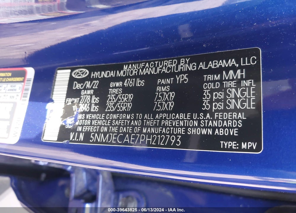 2023 HYUNDAI TUCSON LIMITED VIN: 5NMJECAE7PH212793