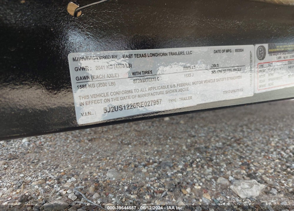 2024 UTILITY EQUP OTHER VIN: 5J2US1226RE027957
