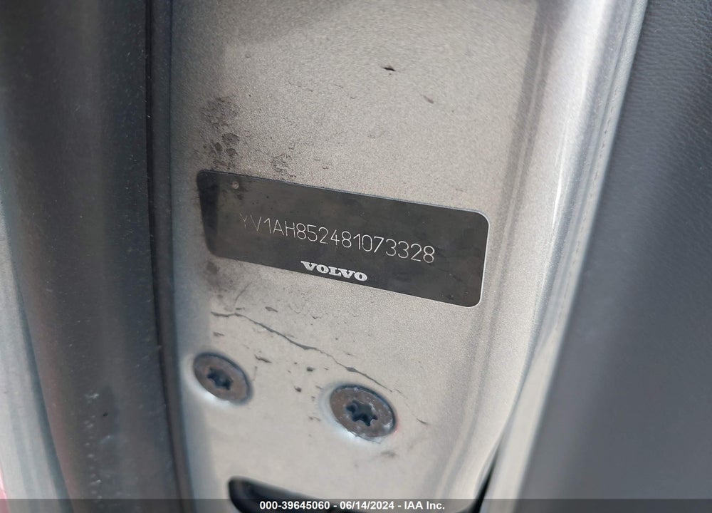 2008 VOLVO S80 V8 VIN: YV1AH852481073328