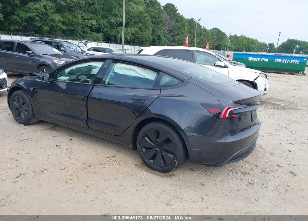 2024 TESLA MODEL 3 REAR-WHEEL DRIVE VIN: 5YJ3E1EA5RF733861