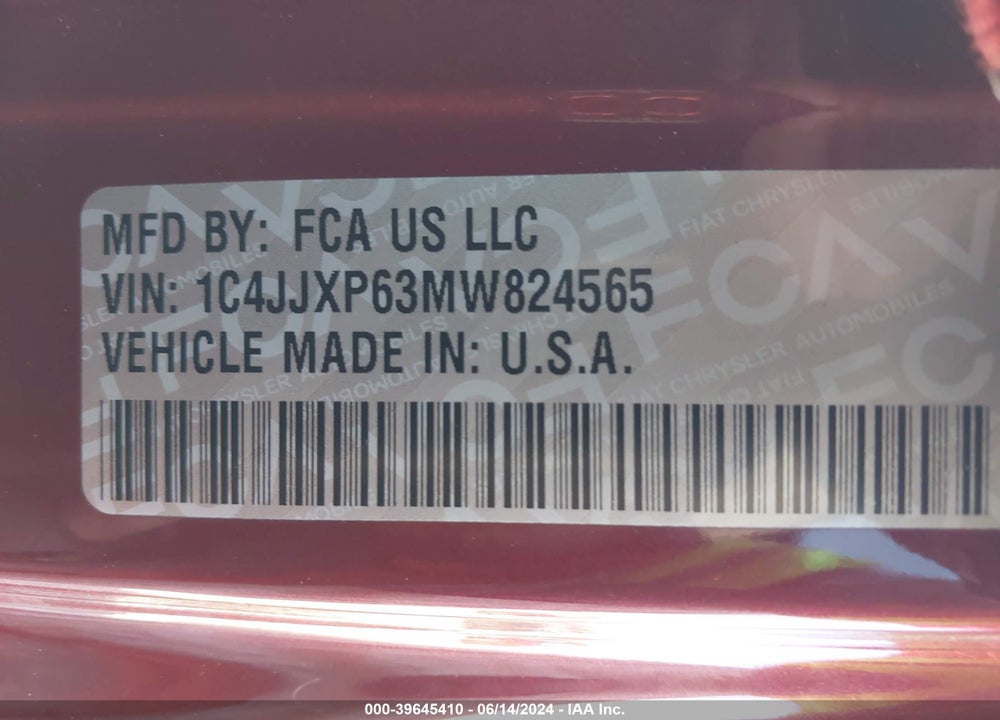 2021 JEEP WRANGLER 4XE UNLIMITED SAHARA 4X4 VIN: 1C4JJXP63MW824565