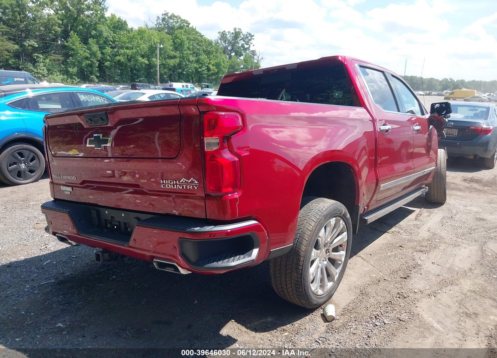 2022 CHEVROLET SILVERADO 1500 4WD SHORT BED HIGH COUNTRY VIN: 3GCUDJET9NG516052