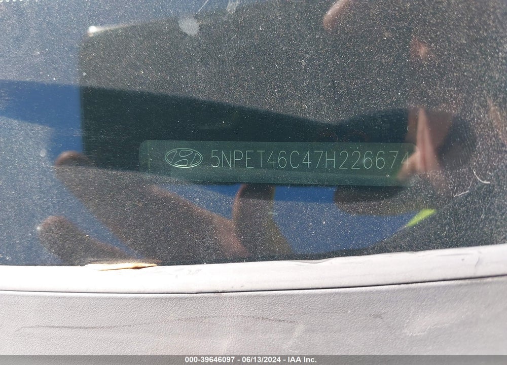 2007 HYUNDAI SONATA GLS VIN: 5NPET46C47H226674