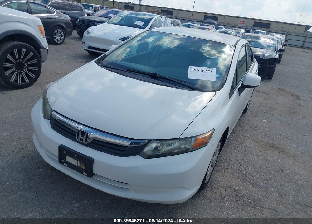 2012 HONDA CIVIC LX VIN: 2HGFB2F51CH610851
