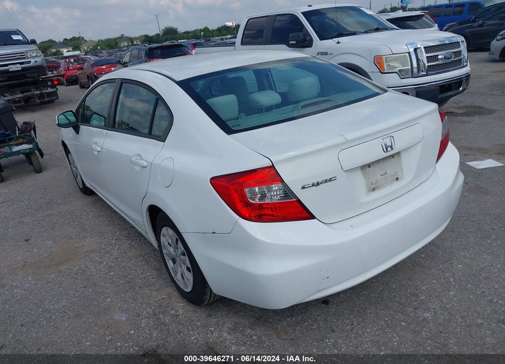 2012 HONDA CIVIC LX VIN: 2HGFB2F51CH610851
