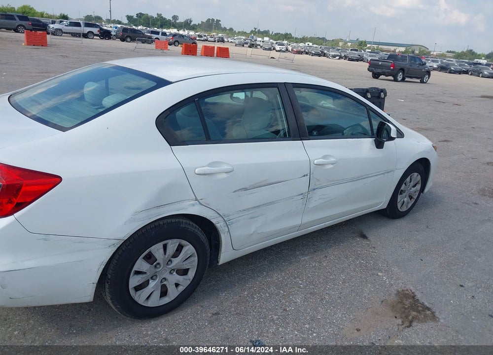 2012 HONDA CIVIC LX VIN: 2HGFB2F51CH610851