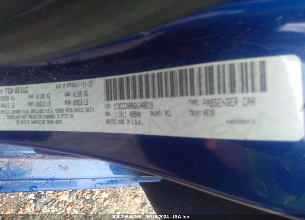 2016 CHRYSLER 200 LIMITED VIN: 1C3CCCAB0GN148219