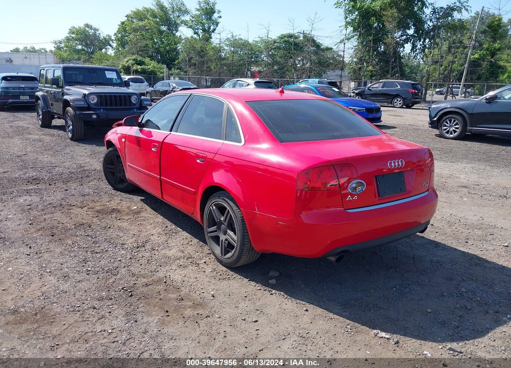 2007 AUDI A4 2.0T VIN: WAUDF78E77A171936