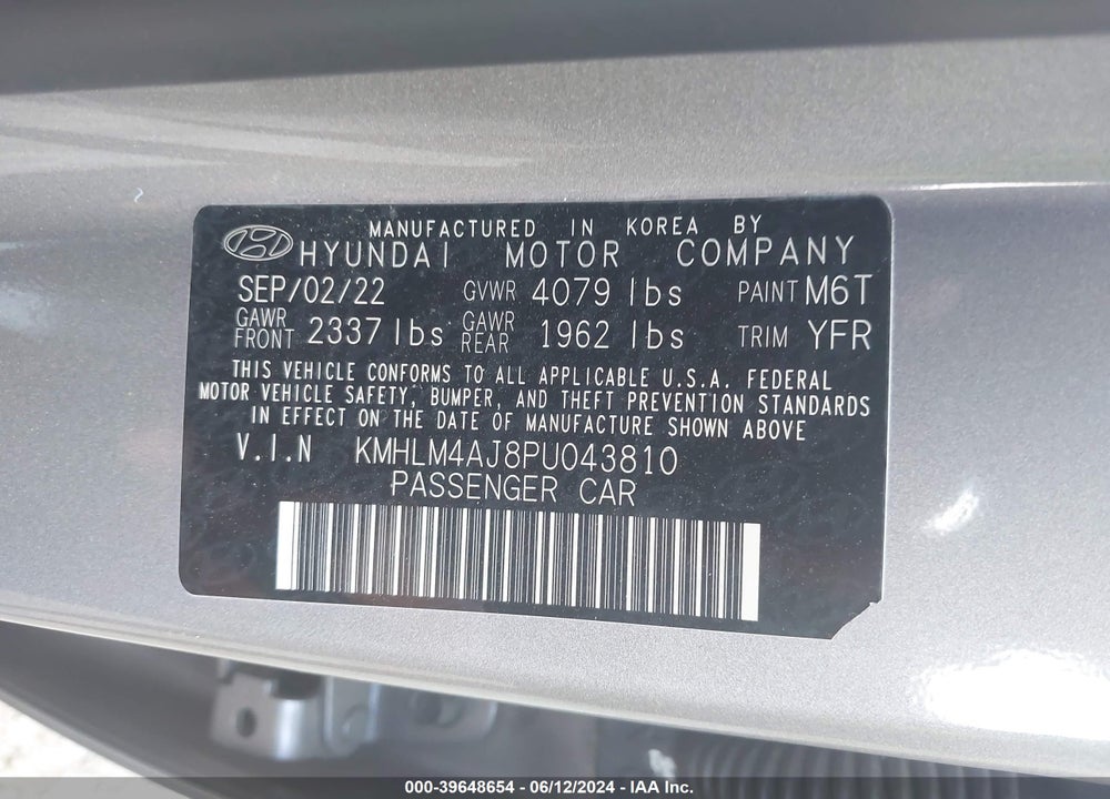 2023 HYUNDAI ELANTRA HYBRID BLUE VIN: KMHLM4AJ8PU043810