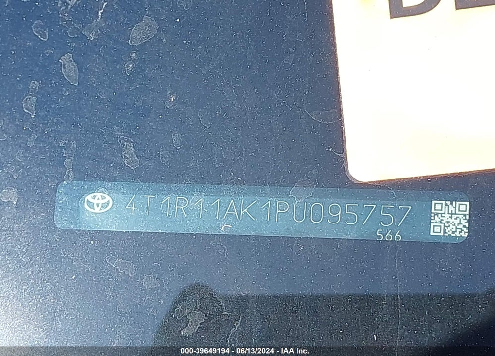 2023 TOYOTA CAMRY LE VIN: 4T1R11AK1PU095757