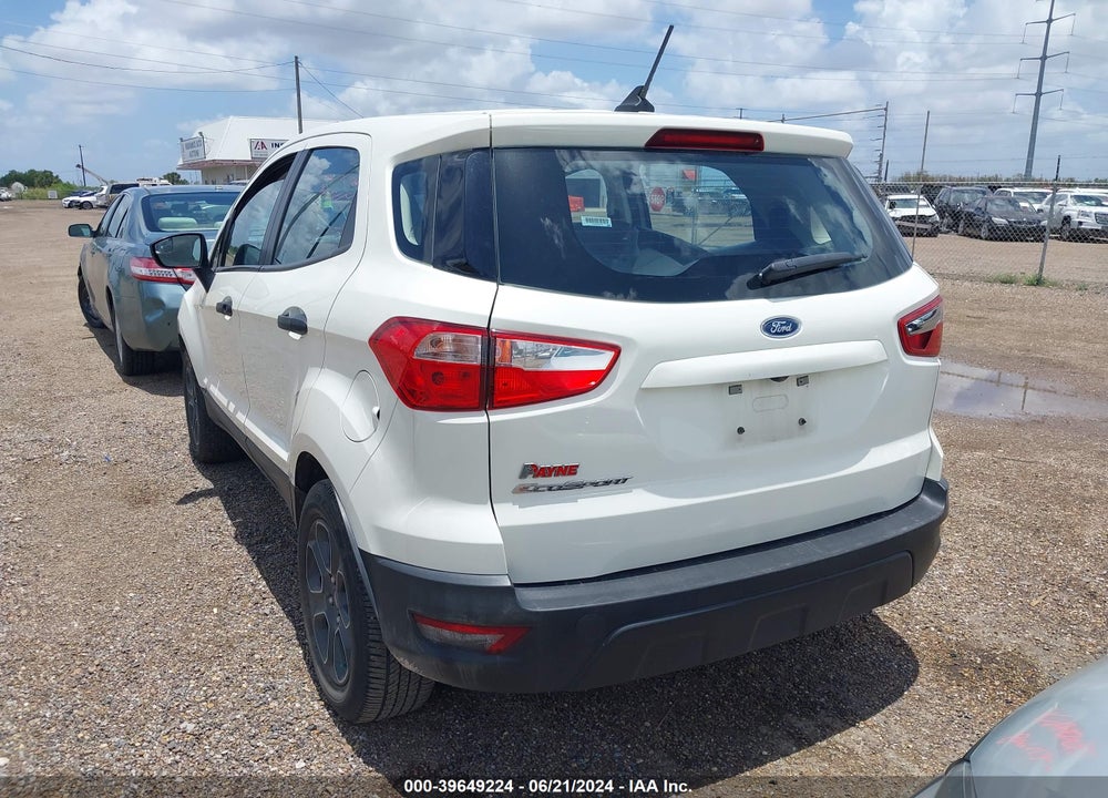 2021 FORD ECOSPORT S VIN: MAJ3S2FE9MC397689