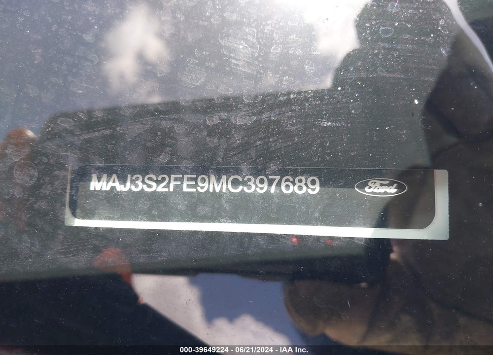 2021 FORD ECOSPORT S VIN: MAJ3S2FE9MC397689