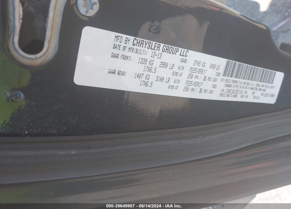 2014 CHRYSLER TOWN & COUNTRY TOURING VIN: 2C4RC1BG1ER271516