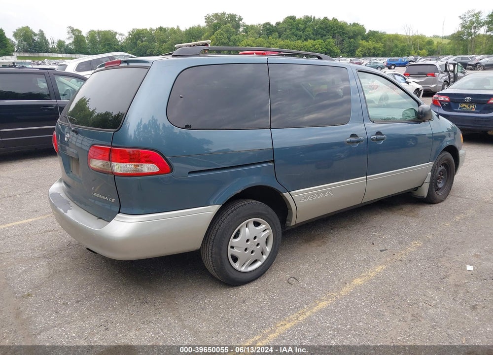 2002 TOYOTA SIENNA CE VIN: 4T3ZF19C12U432913