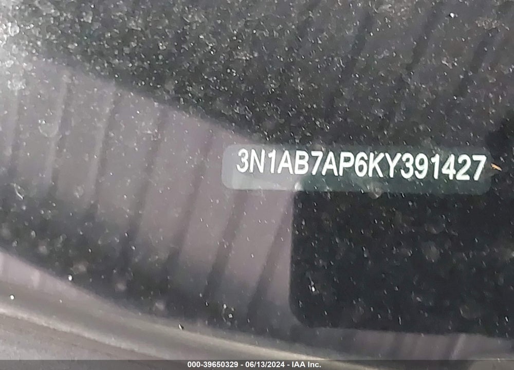 2019 NISSAN SENTRA SV VIN: 3N1AB7AP6KY391427