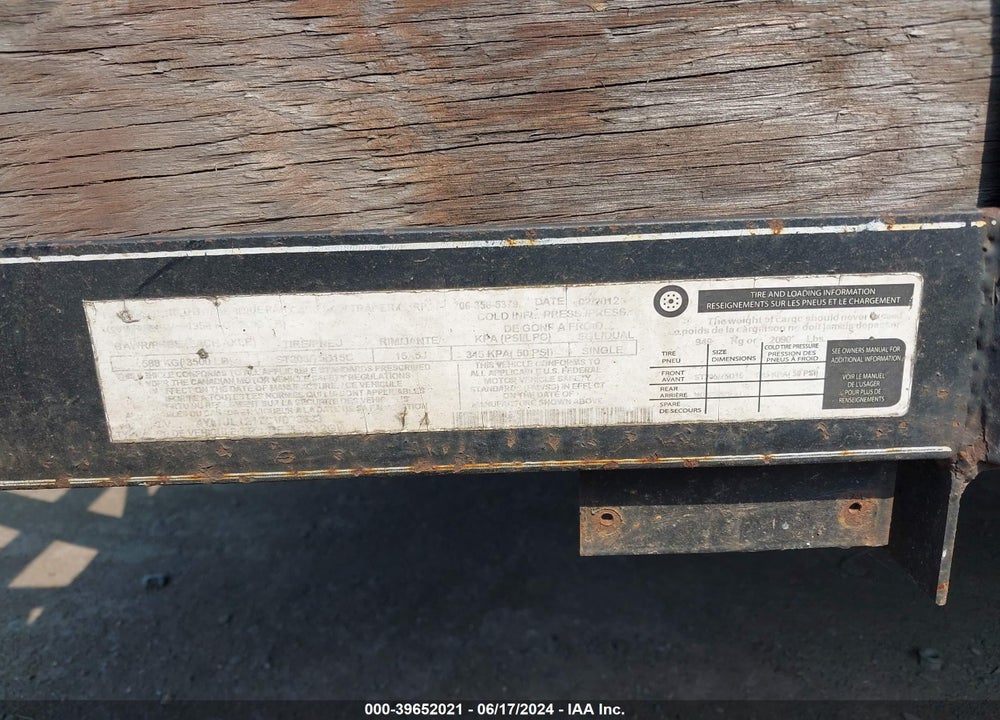2012 CARRY-ON TRAILER 6X12 VIN: 4YMUL1217CV023333