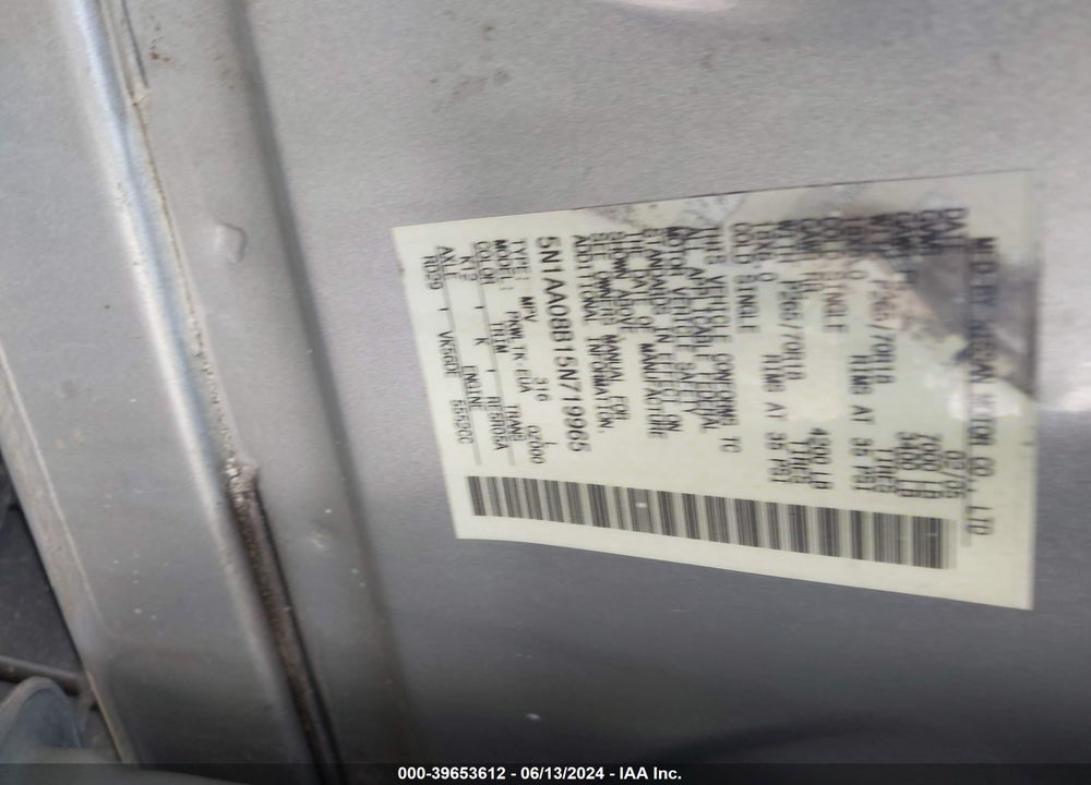 2005 NISSAN ARMADA VIN: 5N1AA08B15N719965