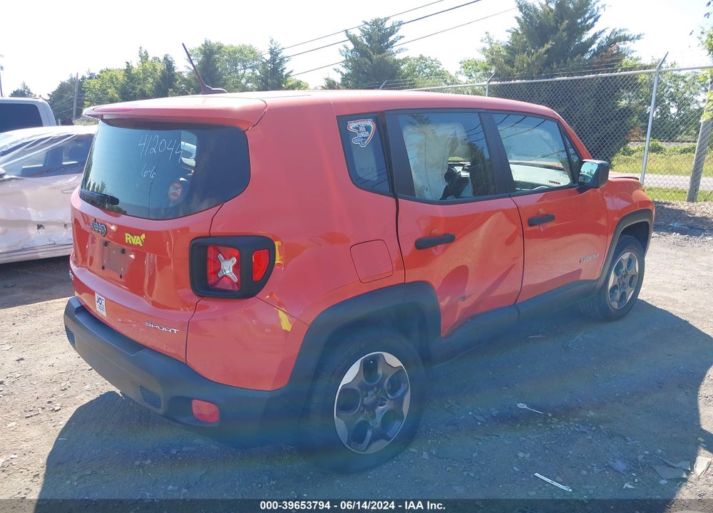 2015 JEEP RENEGADE SPORT VIN: ZACCJBAT1FPC21897