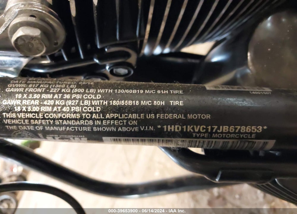 2018 HARLEY-DAVIDSON FLHRXS VIN: 1HD1KVC17JB678653