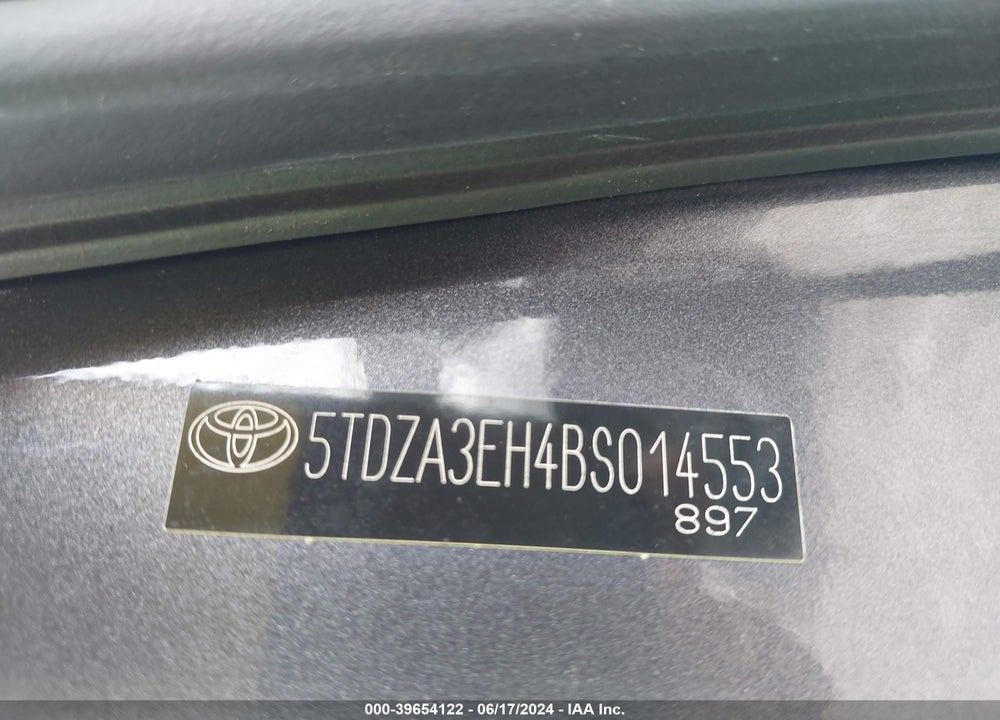 2011 TOYOTA HIGHLANDER VIN: 5TDZA3EH4BS014553