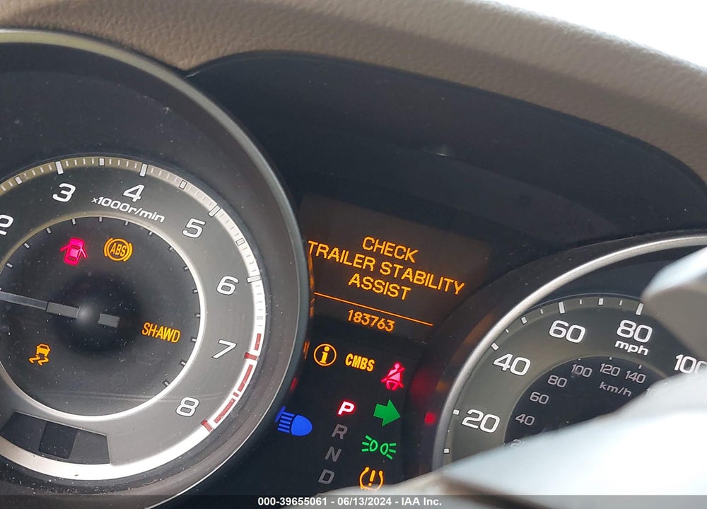 2013 ACURA MDX VIN: 2HNYD2H68DH519272