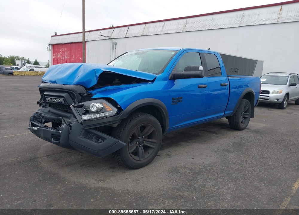 2021 RAM 1500 CLASSIC WARLOCK QUAD CAB 4X4 6'4 BOX VIN: 1C6RR7GGXMS537386