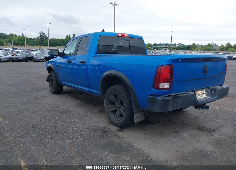 2021 RAM 1500 CLASSIC WARLOCK QUAD CAB 4X4 6'4 BOX VIN: 1C6RR7GGXMS537386