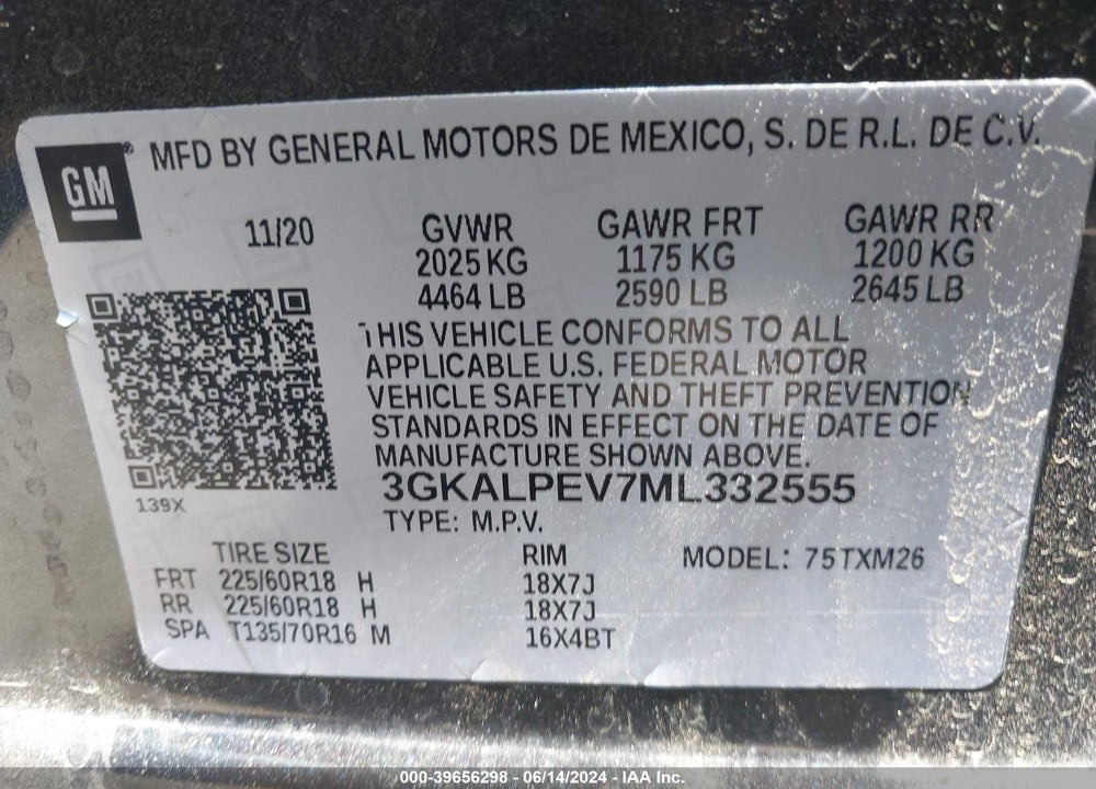 2021 GMC TERRAIN FWD SLT VIN: 3GKALPEV7ML332555